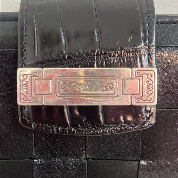 Brighton Black Leather Basket Weave Wallet - Picture 7 of 17